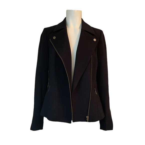 Laura petites Women’s Black Moto Jacket Size 2 - Picture 2 of 15